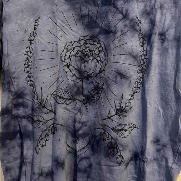 American Eagle Outfitters Blue Tie-Dye Women's Top - Picture 2 of 2